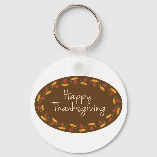Happy thanksgiving-meddelande nyckelring (Framsida)