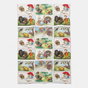Happy thanksgiving Medley Vintage vykort Kökshandduk