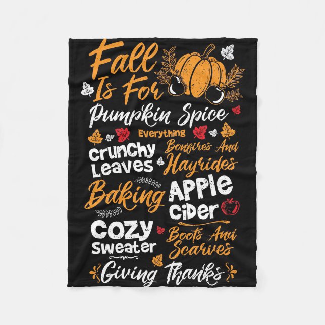 Happy thanksgiving minskar för pumpkin Spice Fleecefilt (Framsidan)