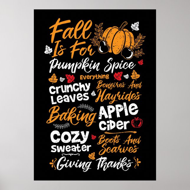 Happy thanksgiving minskar för pumpkin Spice Poster (Framsidan)
