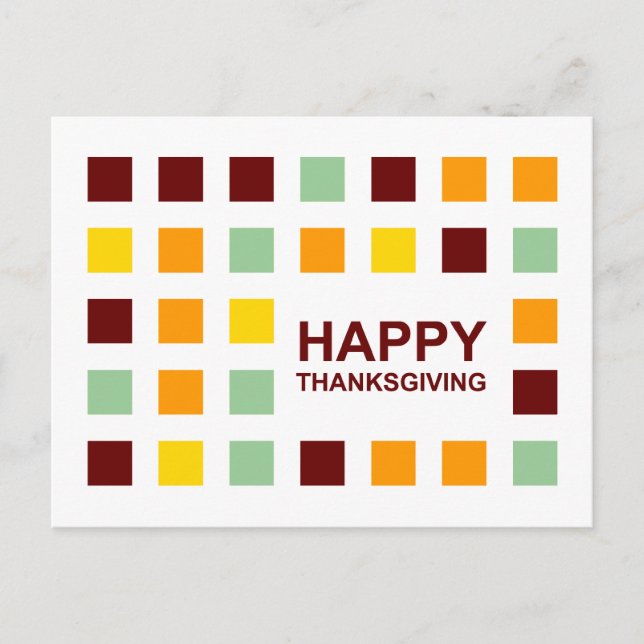 Happy thanksgiving Mod Squares Vykort (Framsida)