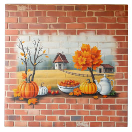 Happy thanksgiving Modern BeSnygg Fall Kakelplatta
