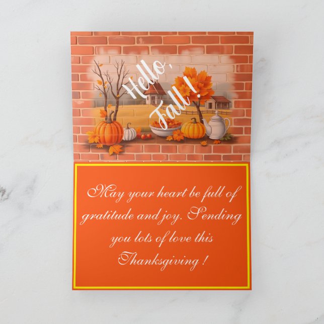 Happy thanksgiving Modern BeSnygg Fall Kort (Inuti)