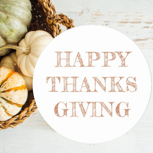 Happy thanksgiving Modern enkel bränd Orange Runt Klistermärke