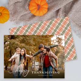 Happy thanksgiving Modern Script Fullt Photo Julkort