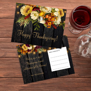 Happy thanksgiving moderna Thanksgiving av rustisk Helg Vykort