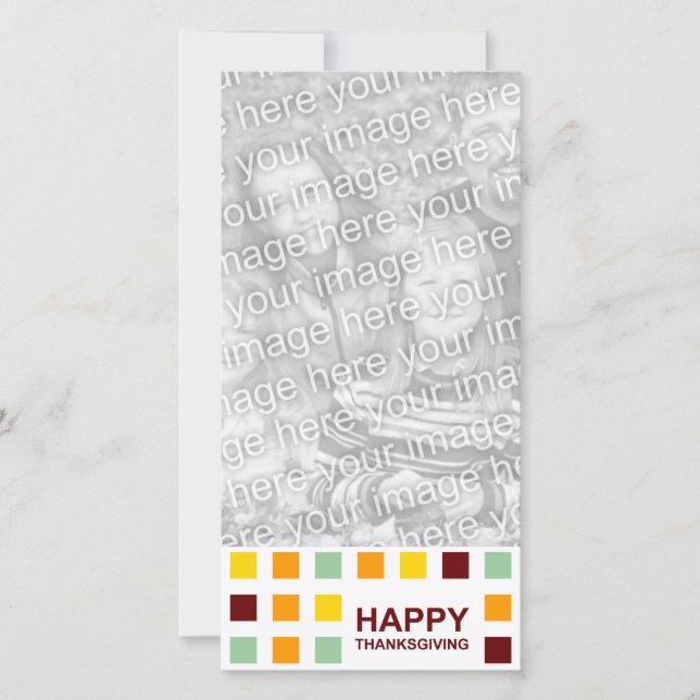 happy thanksgiving (modets kvadrater) julkort (Framsida)