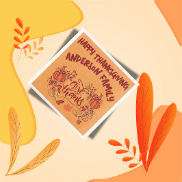 Happy thanksgiving Monogrammed Namn | Pappersservett
