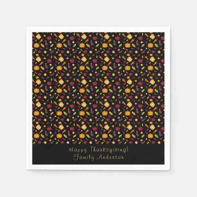 Happy thanksgiving mönster pappersservett (Framsidan)