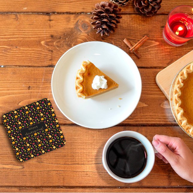Happy thanksgiving mönster underlägg papper kvadrat (Skapare uppladdad)