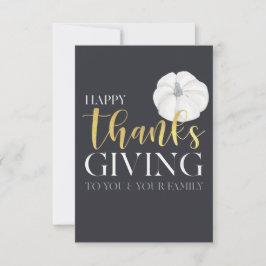 "Happy thanksgiving", mörkblå silvergrå Tack Kort