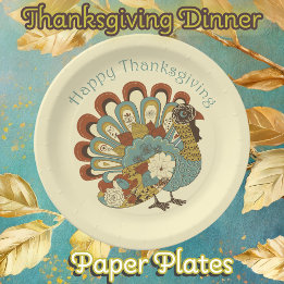 Happy thanksgiving Mute Färg Turkiet Papper Platto