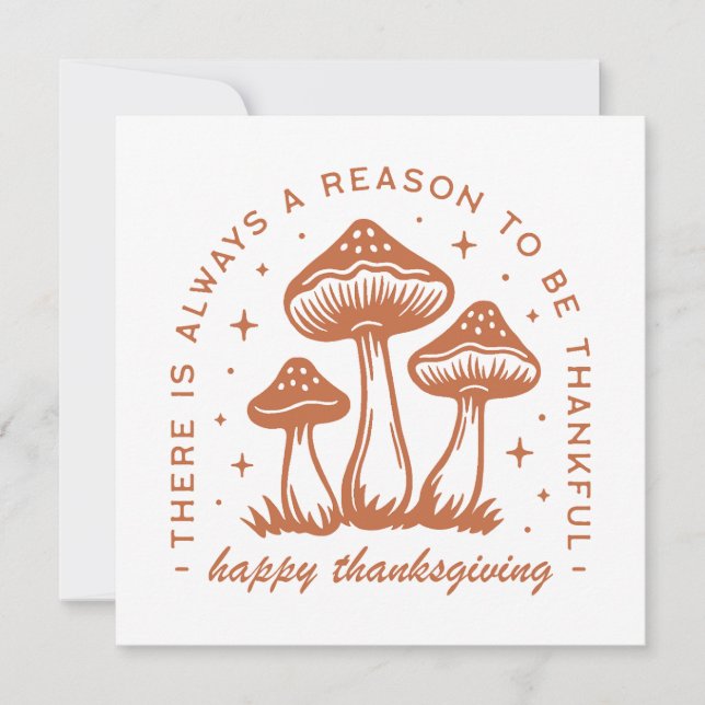 Happy thanksgiving myshroom whimsical teracotta julkort (Framsida)