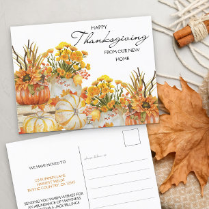 Happy thanksgiving New Home Pumpkin Harvest Helg Vykort