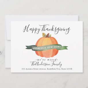 Happy thanksgiving New Home Pumpkin Helgdag Flytta Meddelande