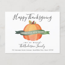 Happy thanksgiving New Home Pumpkin Helgdag Flytta