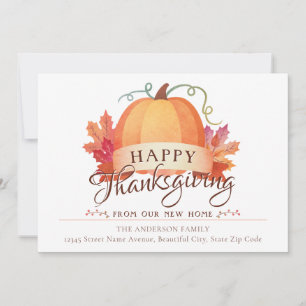 Happy thanksgiving Ny adress Home Pumpkin Flytta Meddelande