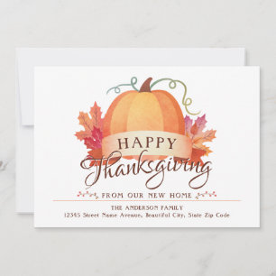 Happy thanksgiving Ny adress Home Pumpkin Flytta Meddelande