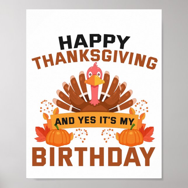 Happy thanksgiving och ja, det är min födelsedagsg poster (Framsidan)