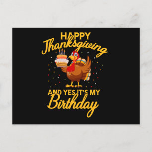 Happy thanksgiving och Ja till min födelsedagspres Helg Vykort