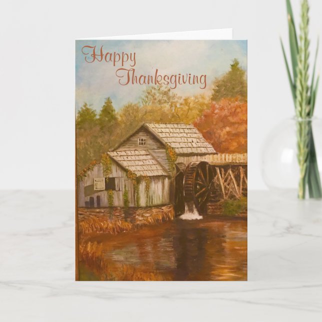 Happy thanksgiving Old Mill Helgkort (Framsida)