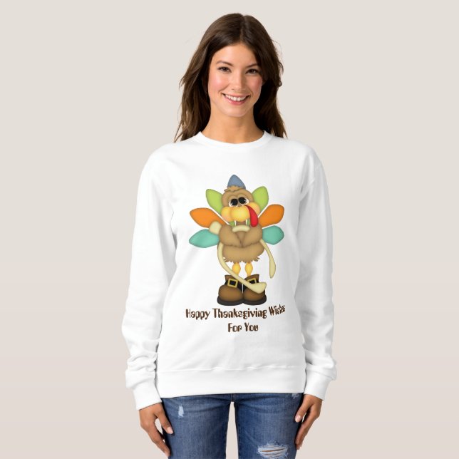 Happy thanksgiving önskemål kalkontröja t shirt (Hel framsida)