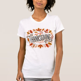 Happy thanksgiving Orange Gult Höst löv kvinnor T Shirt