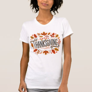Happy thanksgiving Orange Gult Höst löv kvinnor T Shirt