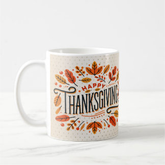 Happy thanksgiving Orange Gulten Höst löv Kaffemugg