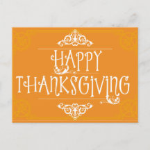Happy thanksgiving Orange Happity Postcard
