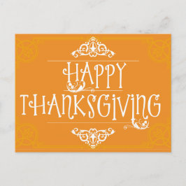 Happy thanksgiving Orange Happity Postcard Vykort