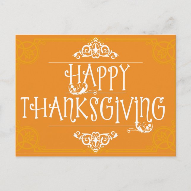 Happy thanksgiving Orange Happity Postcard Vykort (Framsida)