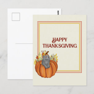 Happy thanksgiving Pampkin, Katt Vykort