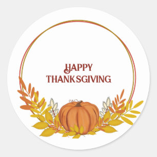 Happy thanksgiving Pampkin Runt Klistermärke