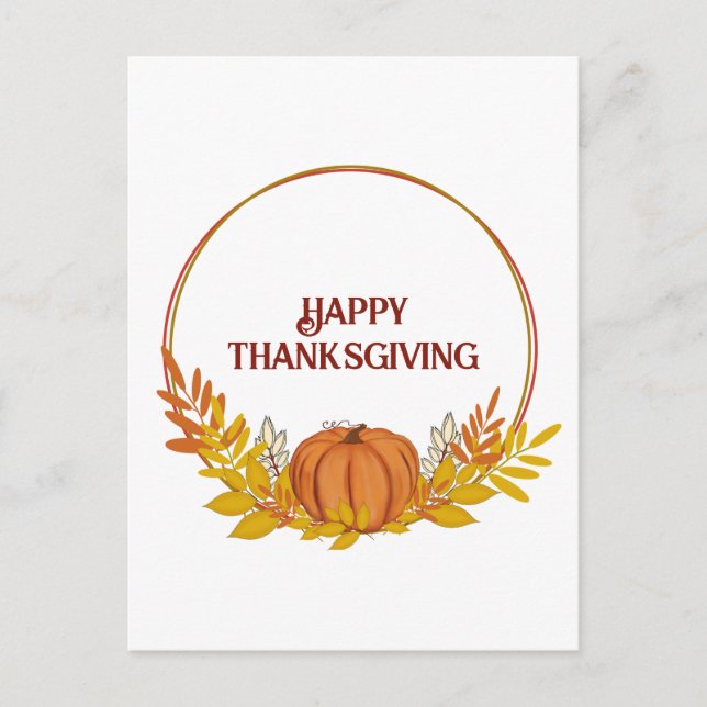 Happy thanksgiving Pampkin Vykort (Framsida)