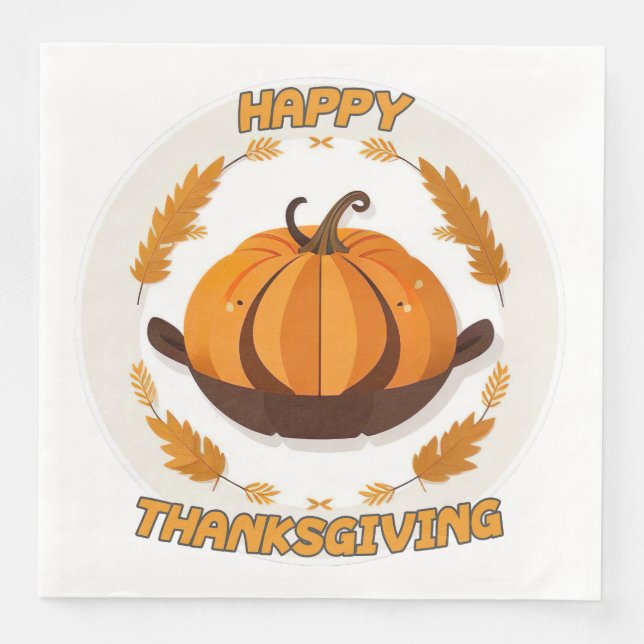 happy thanksgiving pappersservett (Framsida)