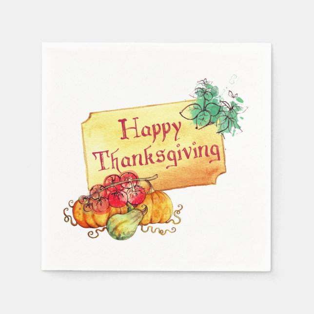 Happy thanksgiving pappersservett (Framsidan)