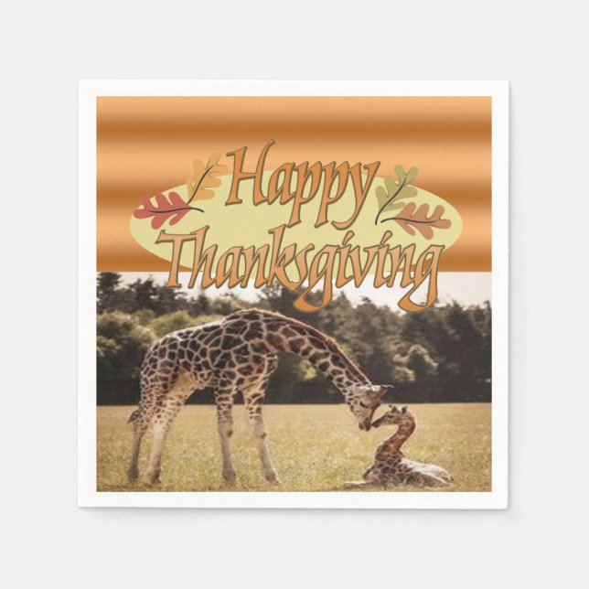 Happy thanksgiving Pappra Napkins Pappersservett (Framsidan)