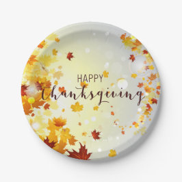 Happy thanksgiving Pappra Tallrikar med Löv