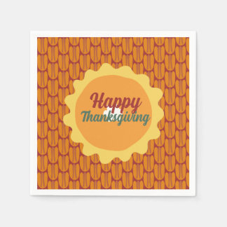 happy thanksgiving pecan mönster pappersservett