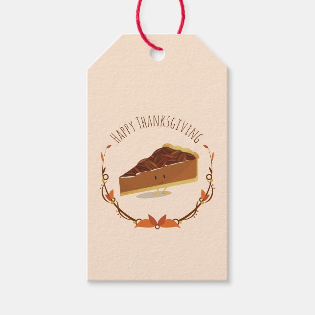Happy thanksgiving Pecan Paj Segce Tan Brown Presentetikett (Framsidan)