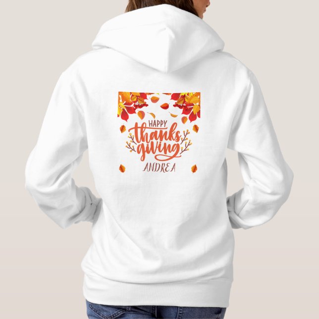 happy thanksgiving personlig namn t shirt (Baksida)