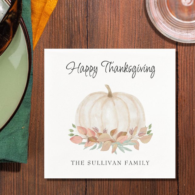 Happy thanksgiving Personlig Pumpkin Pappersservett (Skapare uppladdad)