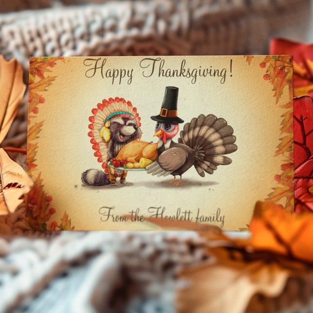 Happy thanksgiving Personlig Turkiet Animal Vykort (Skapare uppladdad)
