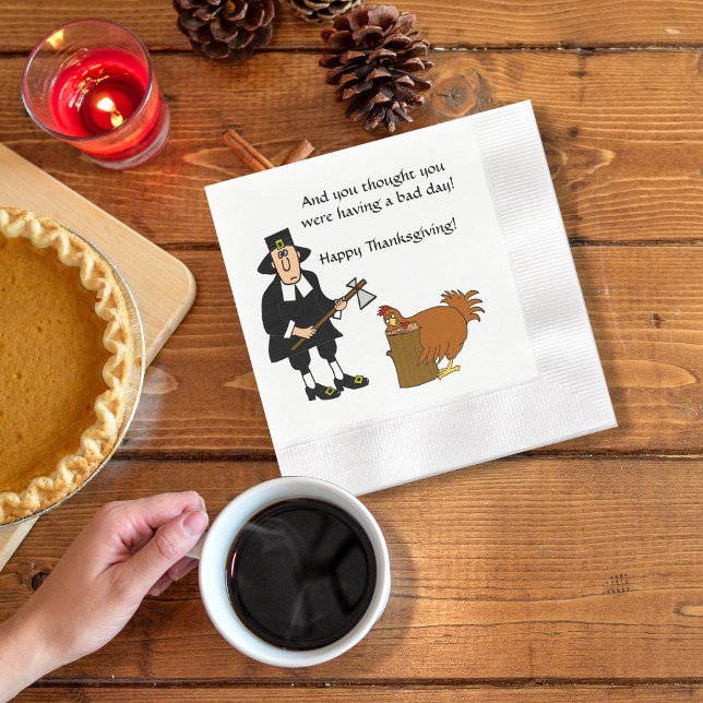 Happy thanksgiving Pilgrim i Turkiet Pappersservett (Skapare uppladdad)