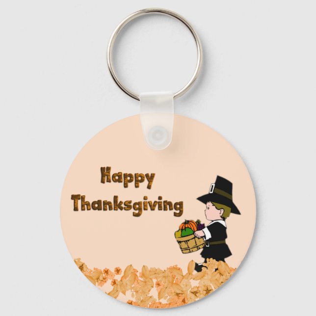Happy thanksgiving Pilgrim Nyckelring (Framsida)