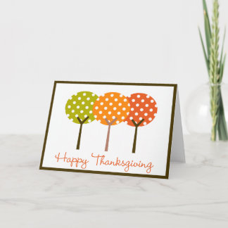 Happy thanksgiving Polka-Träd-mappat kort