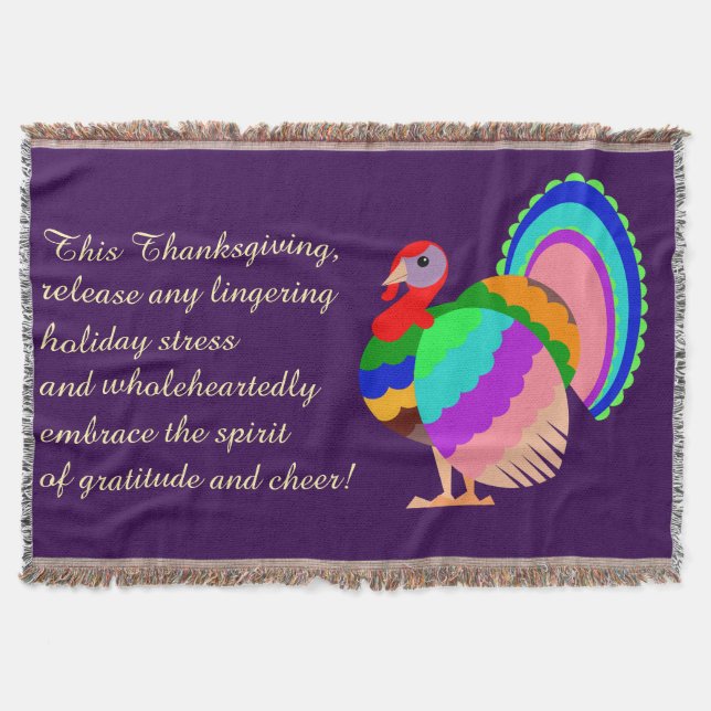 Happy thanksgiving. Polska designblommor. Filt (Framsidan)