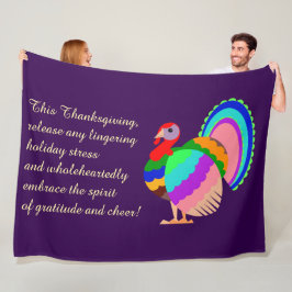 Happy thanksgiving. Polska designblommor. Fleecefilt