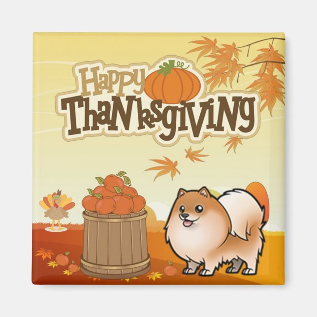 Happy thanksgiving Pommern Magnet (Framsidan)